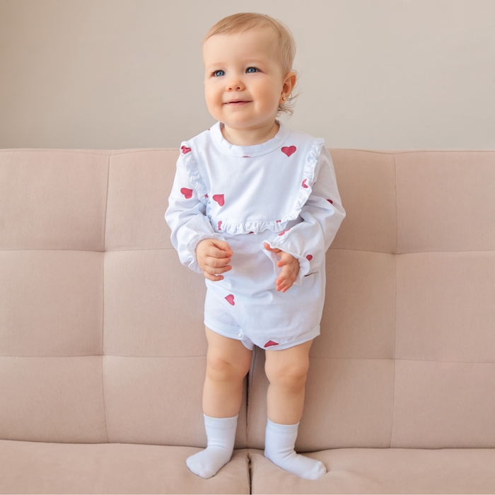 Боди детское с рюшами MINAKU, цвет молочный, рост 62-68 см