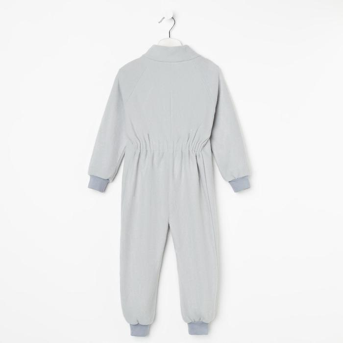 Комбинезон воротник-стойка, цвет микс/серый, рост 92-98 см
