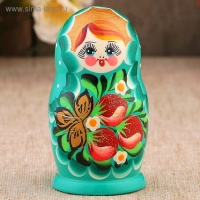 Матрёшка &laquo;Земляничка&raquo;, голубое платье, 3 кукольная, 10-12 см