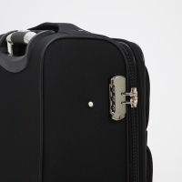 Чемодан малый 33 л (S), отдел на молнии, с расширением, кодовый замок, 3 колеса, 2 наружных кармана, цвет чёрный Чемодан малый 33 л (S), отдел на молнии, с расширением, кодовый замок, 3 колеса, 2 наружных кармана, цвет чёрный