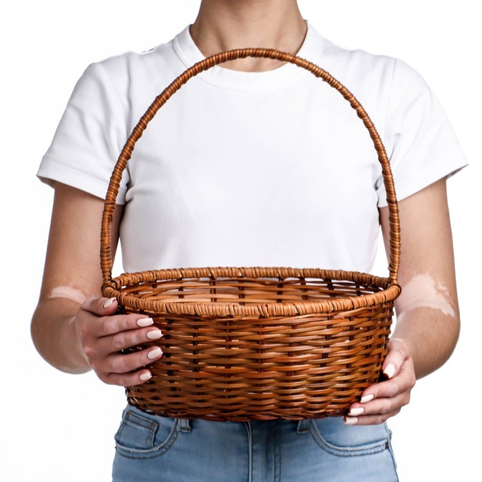 Корзина плетеная, 29&times;24&times;11/34 см, лоза, кукуруза