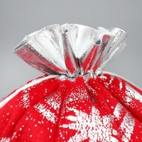 Мешочек подарочный плюш &laquo;Полярная звезда&raquo;, тиснение, 30 х 40 см +/- 1.5 см, Новый год