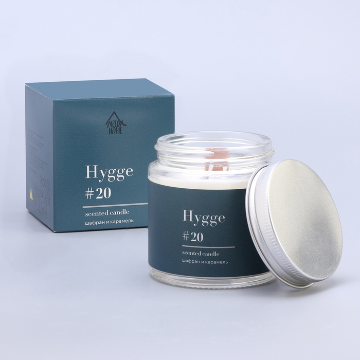 Свеча ароматическая Свеча ароматическая "Hygge" #20 Шафран и карамель, соевый воск, в банке, 90 г