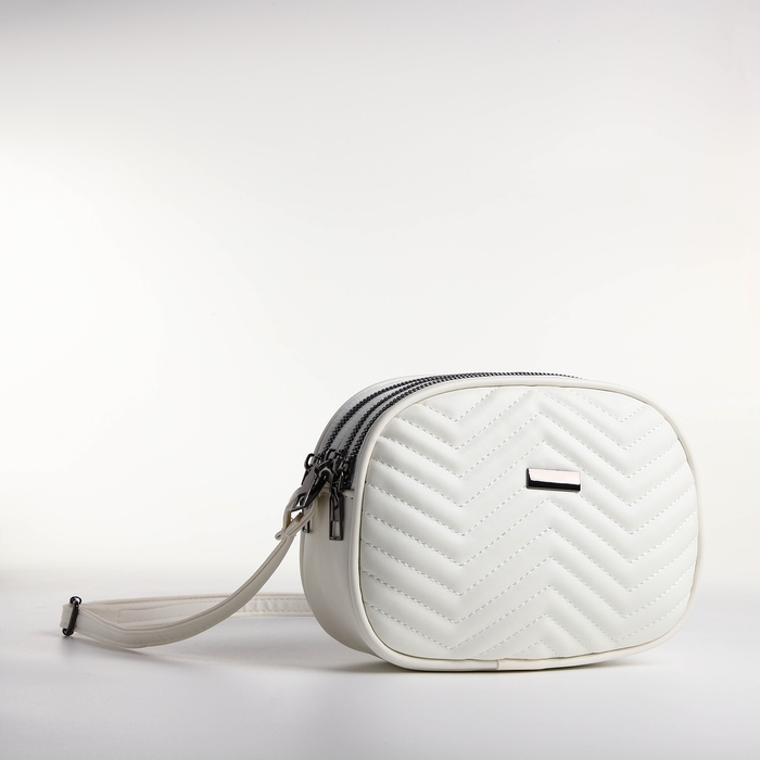 Сумка женская кросс-боди на молнии, цвет белый Сумка женская кросс-боди на молнии, цвет белый