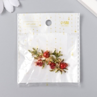 Декор для творчества металл "Гранаты на ветке" 3,2х2,3 см