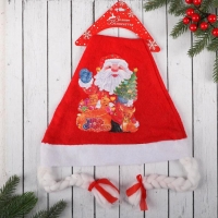 Колпак новогодний "Дед Мороз" с косичками, 40х27 см, микс Колпак новогодний "Дед Мороз" с косичками, 40х27 см, микс