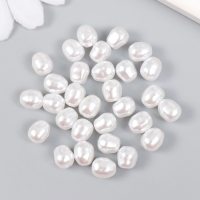 Бусины для творчества пластик "Бусинка жемчуг неправильной формы" набор 30 шт 0,6х0,6х0,6 см