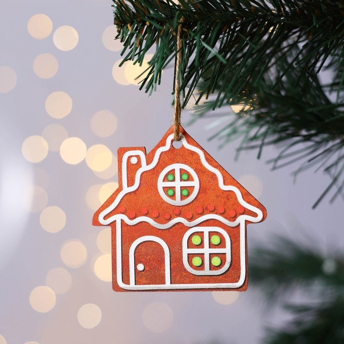 Ёлочная игрушка новогодняя &laquo;Домик&raquo;, на Новый год, хдф, 8,5 х 7,9 см