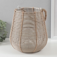 Подсвечник пластик на 1 свечу "Амфора" натуральный 16х24х25 см