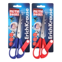 Ножницы детские ErichKrause "Приключения Пети и Волка", 16.5 см, закруглённые концы лезвий, эргономичные ручки, ударопрочный пластик, МИКС Ножницы детские ErichKrause "Приключения Пети и Волка", 16.5 см, закруглённые концы лезвий, эргономичные ручки, ударопрочный пластик, МИКС