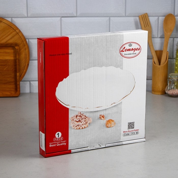 Блюдо «Волна», 30 см, круглое, фарфор, Иран Блюдо «Волна», 30 см, круглое, фарфор, Иран