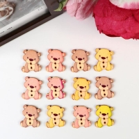 Набор пуговиц декоративных дерево "Милый медвежонок" набор 12 шт МИКС 2,7х2,2 см Набор пуговиц декоративных дерево "Милый медвежонок" набор 12 шт МИКС 2,7х2,2 см