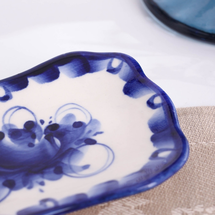 Лимонница, гжель, фарфор, 11х7 см Лимонница, гжель, фарфор, 11х7 см