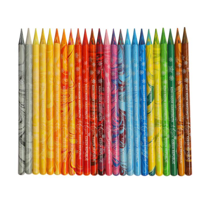 Карандаши цветные цельнографитовые K-i-N PROGRESSO MAGIC 8774  24цв +блендер, мет/пен