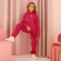 Костюм детский (худи, брюки) MINAKU: Basic Line KIDS, oversize, цвет фуксия, рост 122