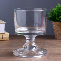 Подсвечник стекло на 1 свечу "Широкий низкий бокал" прозрачный 14,5х11х11 см Подсвечник стекло на 1 свечу "Широкий низкий бокал" прозрачный 14,5х11х11 см