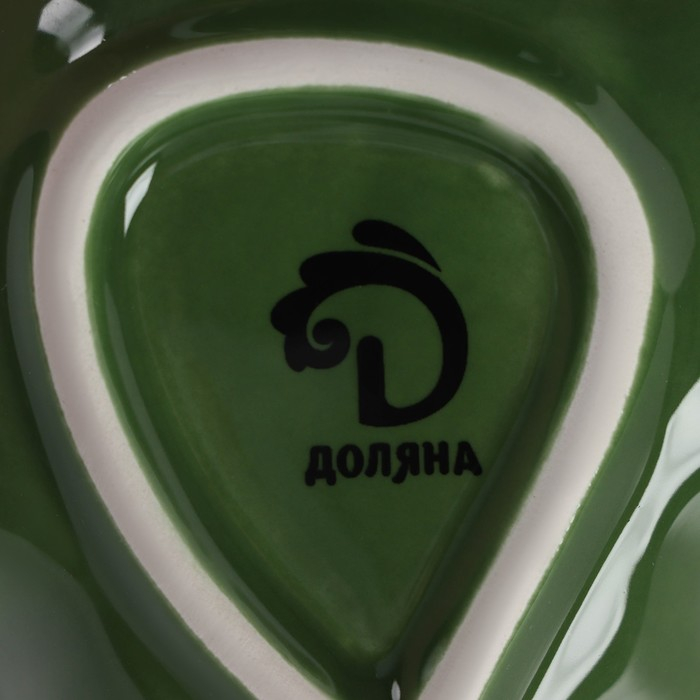 Менажница 2 ячейки Доляна &laquo;Лист&raquo;, 21,8&times;6,9 см, цвет зелёный