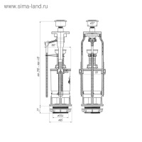 Арматура водосливная для бачка &laquo;АНИ&raquo; Эконом WC7030М, кнопка белая