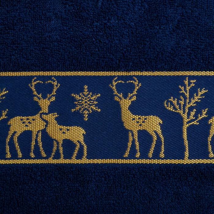 Полотенце махровое &laquo;Новый год: Олени&raquo; 50х90 см, 100% хлопок, 360гр/м2