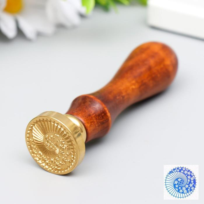 Печать для сургуча с деревянной ручкой Печать для сургуча с деревянной ручкой "Инь-ян - китайский зонтик" 9х3х3 см