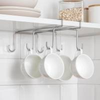 Держатель для кружек подвесной на 6 предметов, 16&times;27&times;10 см, цвет хром зеркальный