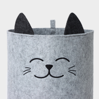 Корзина для хранения Funny &laquo;Котик&raquo;, цвет серый