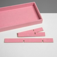 Подставка для украшения 6 ячеек, флок, 21×12,3×2,5 см, цвет розовый Подставка для украшения 6 ячеек, флок, 21×12,3×2,5 см, цвет розовый