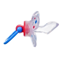 Соска - пустышка силиконовая ортодонтическая «Зайка», от 12 мес., с колпачком, цвет синий/красный Соска - пустышка силиконовая ортодонтическая «Зайка», от 12 мес., с колпачком, цвет синий/красный