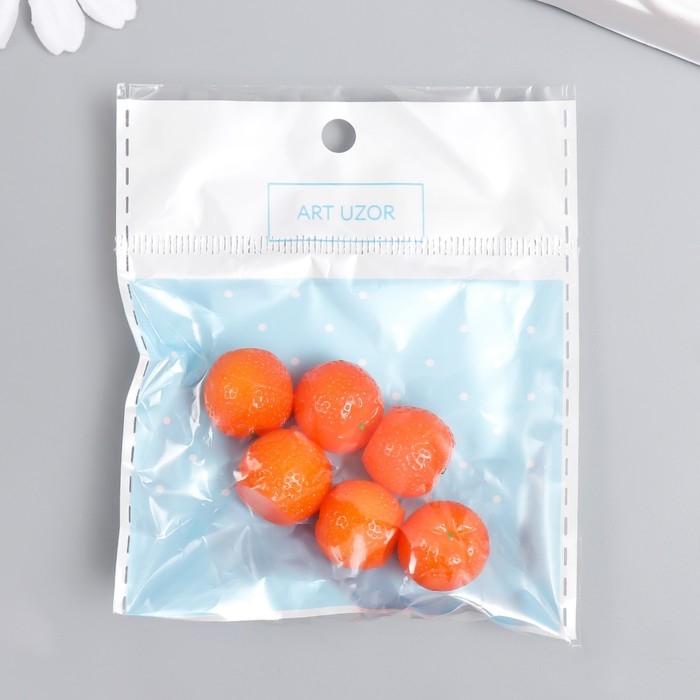 Декор для творчества акрил Декор для творчества акрил "Апельсин" набор 6 шт оранжевый 1,5х1,5х1,6 см
