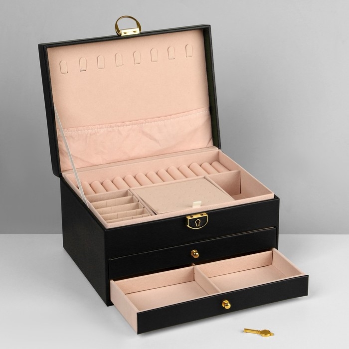 Подставка для украшений Queen fair &laquo;Шкатулка&raquo; 3 яруса, 23&times;17&times;13 см, цвет чёрный