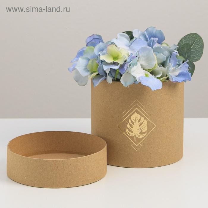 Коробка подарочная шляпная из крафта, упаковка, «Лист», 12 х 12 см Коробка подарочная шляпная из крафта, упаковка, «Лист», 12 х 12 см