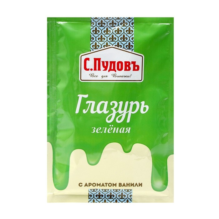 Сахарная глазурь &laquo;С. Пудовъ&raquo;, зелёная, 100 г