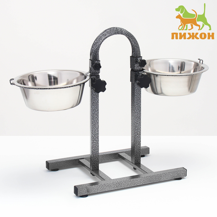 Регулируемая разноуровневая подставка 40 см с 2 мисками по 2,8 л Регулируемая разноуровневая подставка 40 см с 2 мисками по 2,8 л