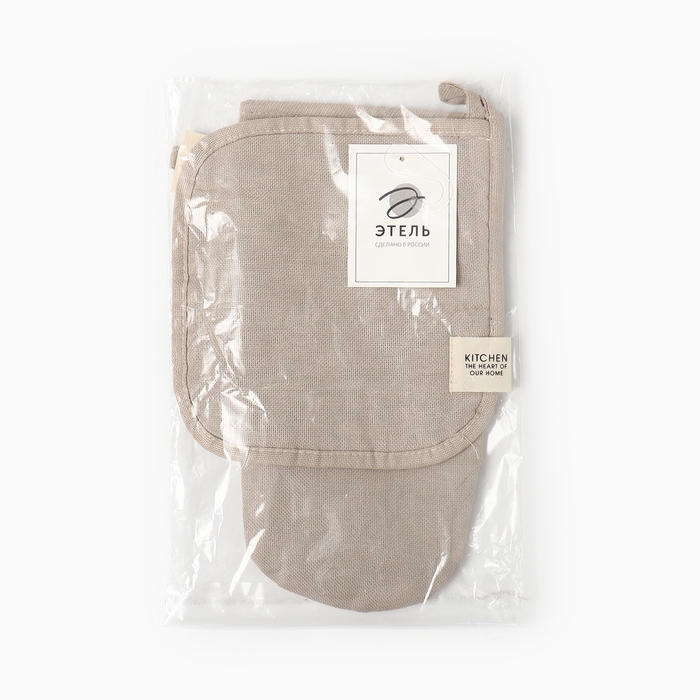 Набор кухонный  Этель Calm: варежка 20х27 см, прихватка 19х19 см, 100% хлопок, 250 г/м2