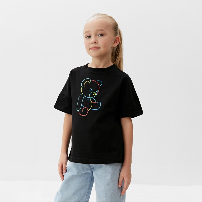 Футболка детская MINAKU "Gummy bear", цвет чёрный, рост 98 см
