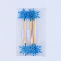 Новый год! Шпажки &laquo;Снежинка&raquo;, уголок, в наборе 6 штук, голубые
