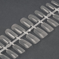 Гелевые типсы для наращивания ногтей, 240 шт, форма мягкий квадрат, полное матовое покрытие, в контейнере, цвет прозрачный Гелевые типсы для наращивания ногтей, 240 шт, форма мягкий квадрат, полное матовое покрытие, в контейнере, цвет прозрачный