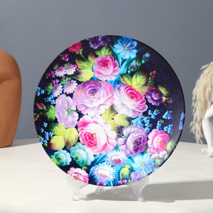 Тарелка декоративная &laquo;Жостово&raquo;, вид 2, настенная, D = 20 см