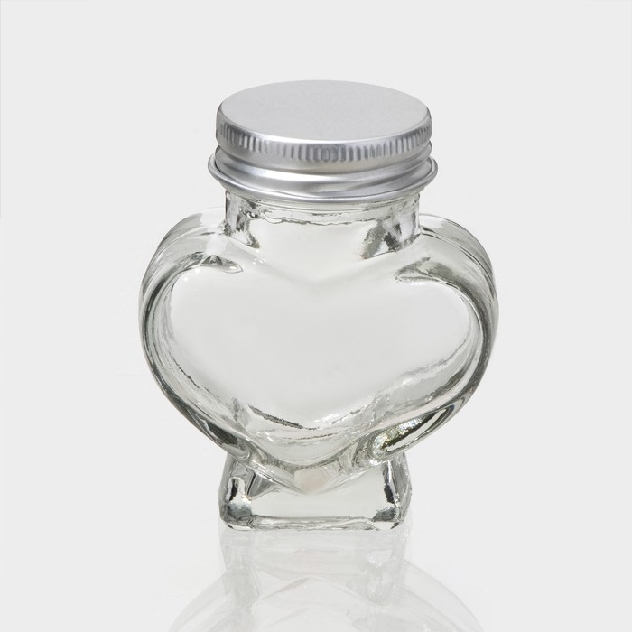 Банка стеклянная для хранения сыпучих продуктов &laquo;Сердце&raquo;, 60 мл, 3,9&times;7,5 см, с пластиковой крышкой