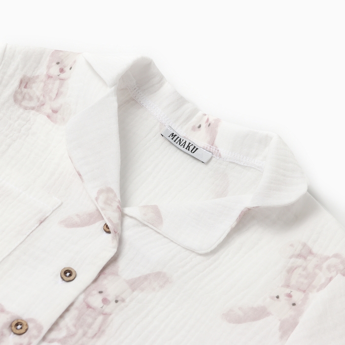 Пижама детская MINAKU Пижама детская MINAKU "Bunny", цвет белый, рост 98 см