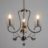 Люстра "Сандра" 3xE14 40Вт черно-золотой 51х51х52-110 см BayerLux Люстра "Сандра" 3xE14 40Вт черно-золотой 51х51х52-110 см BayerLux