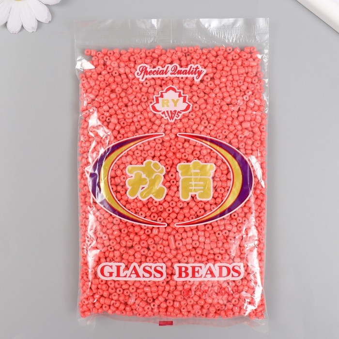 Бисер стекло 6/0 Бисер стекло 6/0 "Лососевый" яркий 450 гр