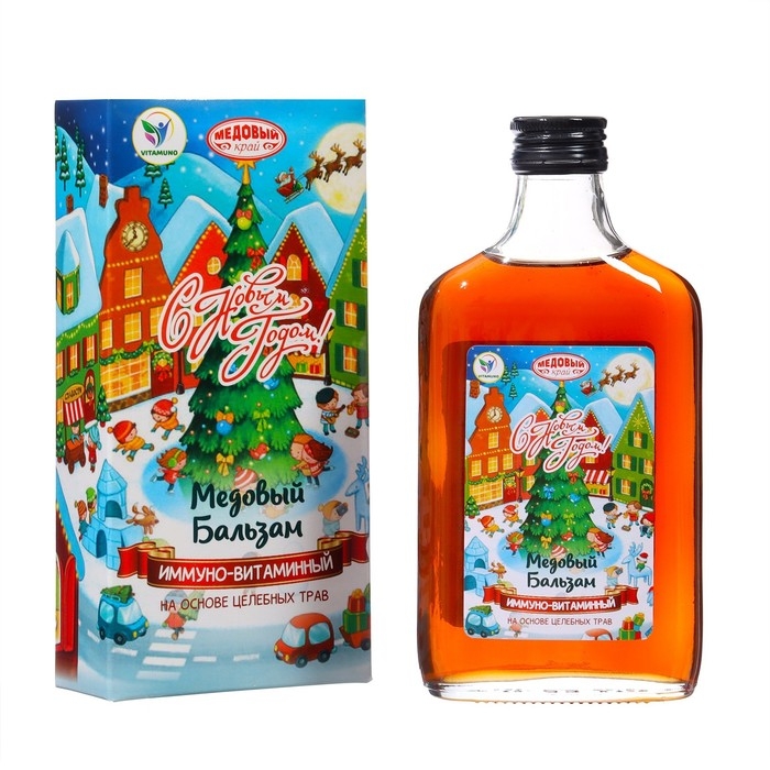 Новый год. Новогодний медовый бальзам алтайский Новый год. Новогодний медовый бальзам алтайский "Иммуно-витаминный", 250 мл