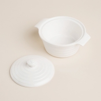 Кастрюля из жаропрочной керамики SL Home &laquo;Санторини&raquo;, 340 мл, 16&times;13,5&times;6 см, цвет белый