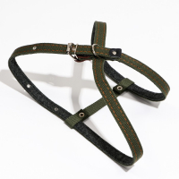 Шлейка брезентовая на фетре, восьмерка, регулируемая,2 см,ОШ 36-56см,ОГ 54-62 см, т. зелёная Шлейка брезентовая на фетре, восьмерка, регулируемая,2 см,ОШ 36-56см,ОГ 54-62 см, т. зелёная