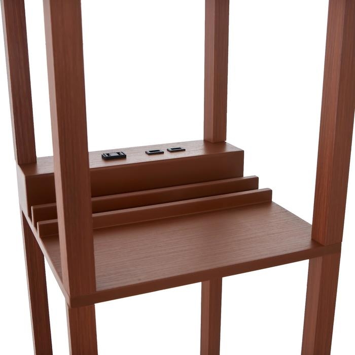 Торшер "Практик" Е27 40Вт 2хUSB коричневый 26х26х159 см