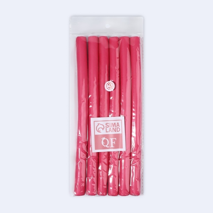 Бигуди &laquo;Бумеранг&raquo;, d = 1,5 см, 24 см, 6 шт, цвет розовый