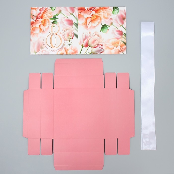 Коробка подарочная складная, упаковка, &laquo;С 8 марта&raquo;, 15 х 15 х 15 см