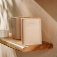 Банка для сахара &laquo;Сан-Лоренцо&raquo;, 10&times;13 см, цвет розовый, с бамбуковой крышкой