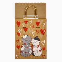 Пакет с клапаном «С любовью», сердца, крафт, глиттер, 19,5 × 10 × 25.2 см Пакет с клапаном «С любовью», сердца, крафт, глиттер, 19,5 × 10 × 25.2 см